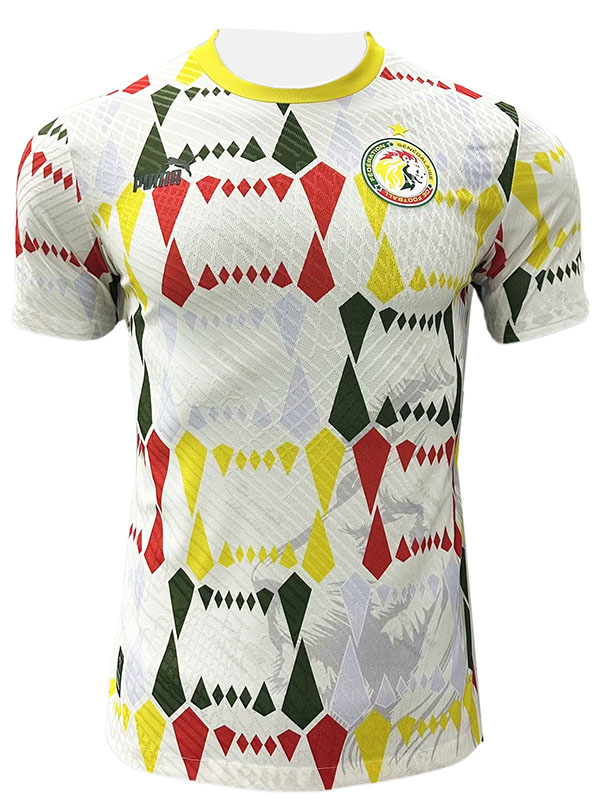 Senegal player version jersey pre-match soccer uniform men's white football kit tops sports shirt 2024